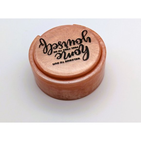 Set of 4 Sweet Sentiments Coasters and Holder Apricot Handmade NEW - Picture 7 of 8
